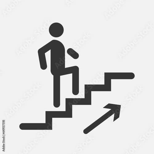 Stairs up symbol, upward. Staircase infographic. Vector