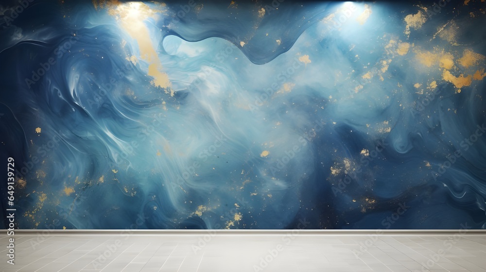 Abstract modern marble liquid acrylic consistency with fashionable color and gold. Wallpaper on the wall - obrazy, fototapety, plakaty 