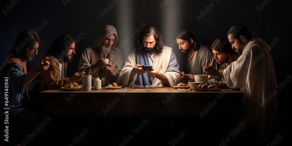 Jesus Christ Texting at The Last Supper: A Modern Twist on a Classic ...