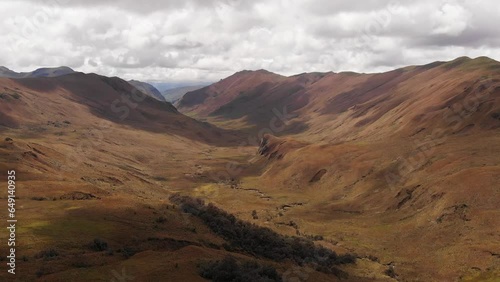 Aerial view of Cerro Casahuala in Ecuador, cloudy day.