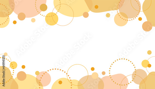 流体シェイプとドット サークル フレーム 背景/上下柄・くすみイエロー
