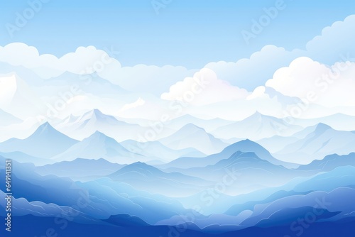 illustration of alps and clouds