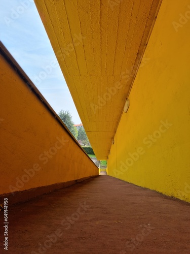 Italy, a contemporary building in Milan with numerous colorful walls