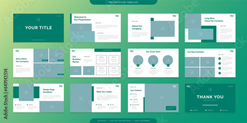 minimalist presentation templates. corporate booklet use in flyer and leaflet, marketing banner, advertising brochure, annual business report, website slider. White green color company profile vector