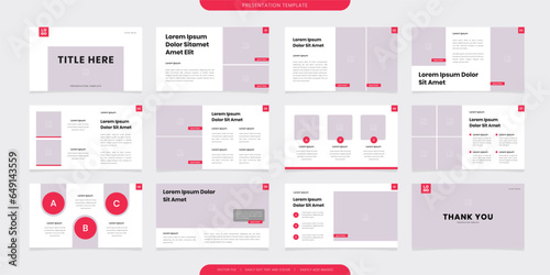 minimalist presentation templates. corporate booklet use in flyer and leaflet, marketing banner, advertising brochure, annual business report, website slider. White red color company profile vector