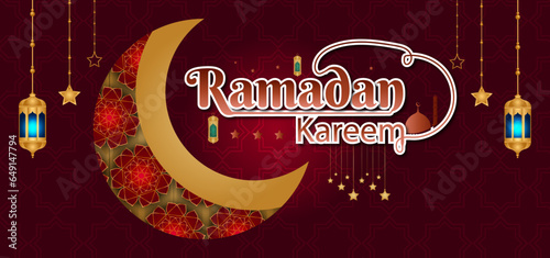 Lettering ramadan kareem islamic arabic typography text for marhaban ya ramadhan sticker with lantern mosque transparent background
