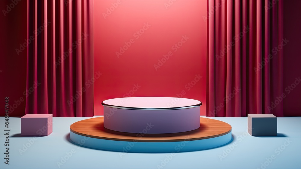 luxury podium mockup for product with curtain background AI Generative luxury podium mockup for product with curtain background AI Generative