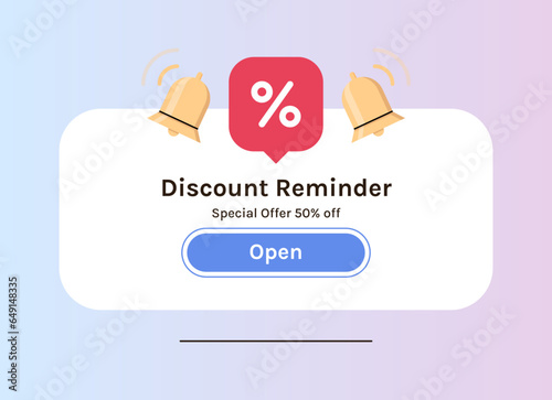 Reminder, notification page with floating elements and business planning, events, timetable flat vector illustration.