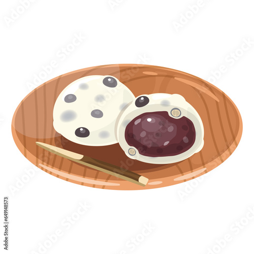 豆大福　木皿　断面