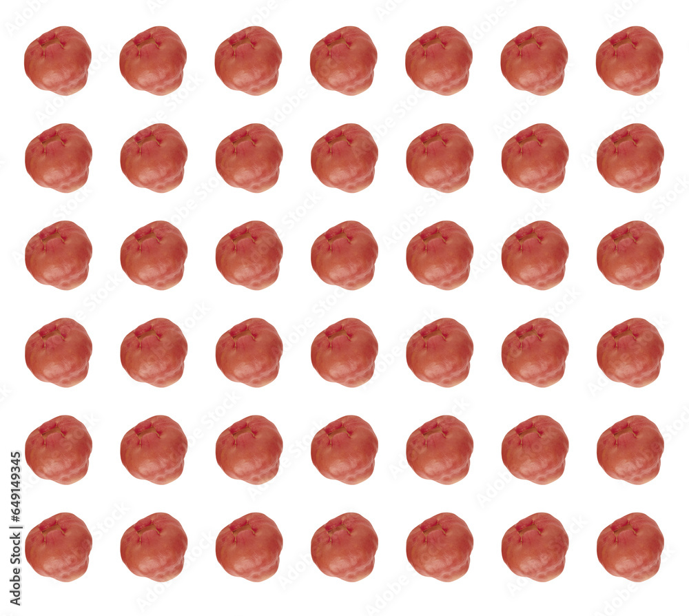 Square white background with pink apple. Repeating print. Jumbos. Square white background with pink apple. Repeating print. Jumbos.