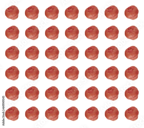 Square white background with pink apple. Repeating print. Jumbos.