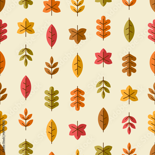 Simple geometric leaves pattern design for autumn season.