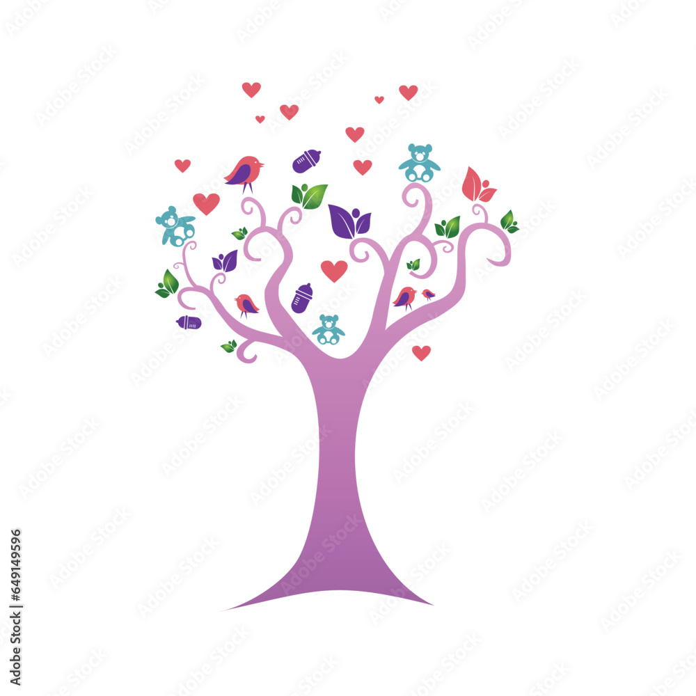Baby child icon tree vector illustration. very suitable for children's logos or children's clothing etc. Baby child icon tree vector illustration. very suitable for children's logos or children's clothing etc.