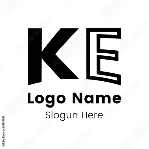 KE, EK abstract monogram initial letter logo design.