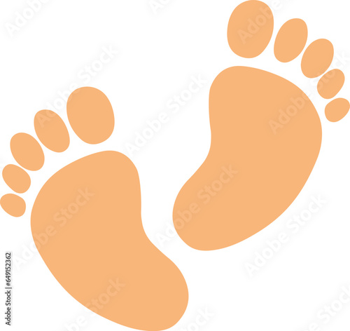 Human foot print, vector art illustarion.