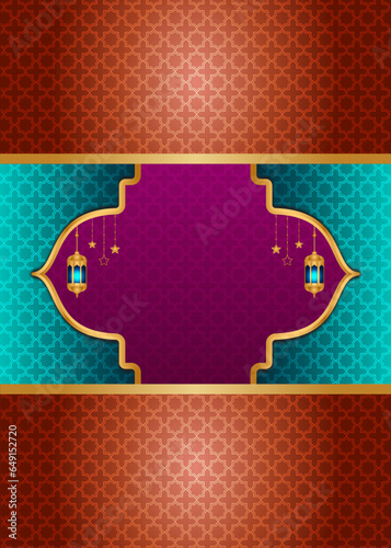 Ramadan ramadhan with islamic arabesque for eid al fitr isra miraj nabi mubarak background
