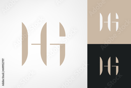 The HG letter is combined into a simple logo with a classic modern style for personal brands, wedding monograms, etc. They are connected to each other intimately.