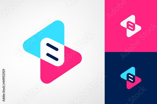 The letter S formed by two play triangles. A simple logo that is sophisticated and easy to remember. Logos that are suitable for media companies, personal branding, internet, etc.