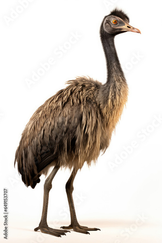 Emu bird isolated on a white background