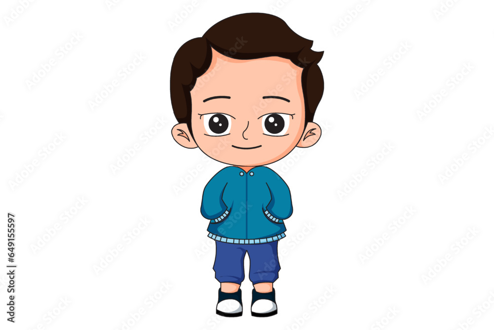Cute Little Boy Character Illustration