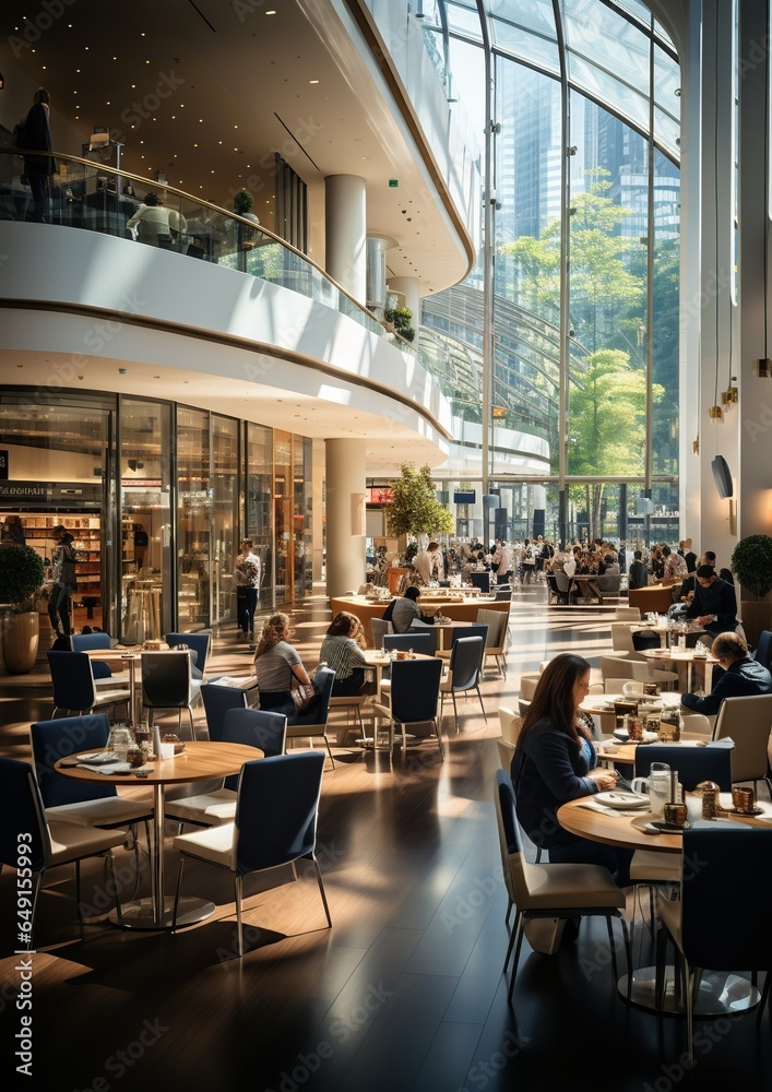 Fototapeta premium Modern futuristic mall shopping center interior