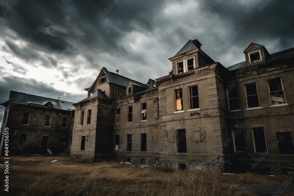 old abandoned asylum house