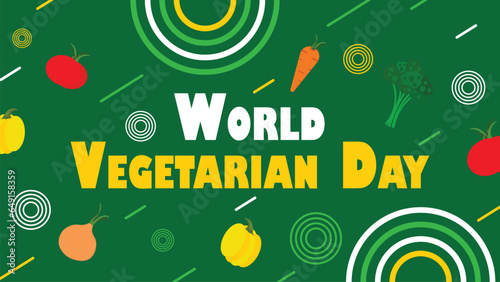 World Vegetarian Day vector banner design. Happy World Vegetarian Day modern minimal graphic poster illustration.