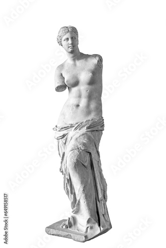 Photos Venus de Milo or Aphrodite de Milos, famous ancient Greek sculpture from Hellenistic period by Alexandros of Antioch, displayed in Louvre Museum in Paris, France