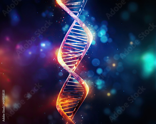 DNA Molecule with Abstract Light Effects