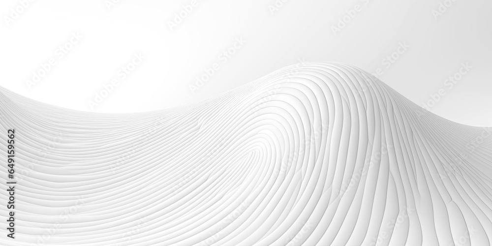 Abstract 3D Background, white grey wavy waves flowing ripple surface - obrazy, fototapety, plakaty 