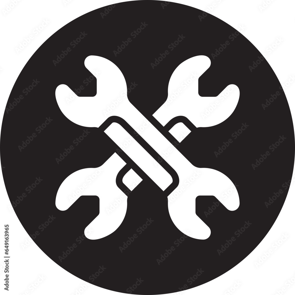 double wrench glyph icon