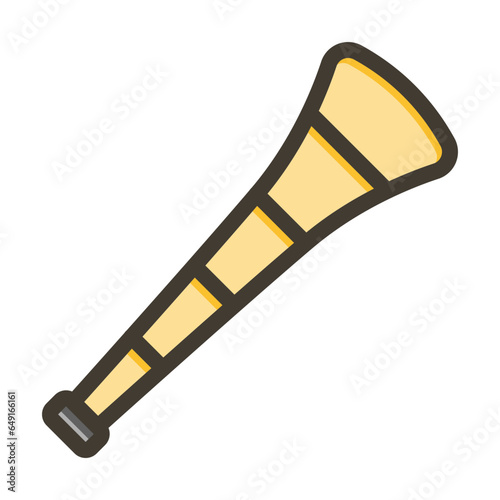 Vuvuzela Vector Thick Line Filled Colors Icon Design