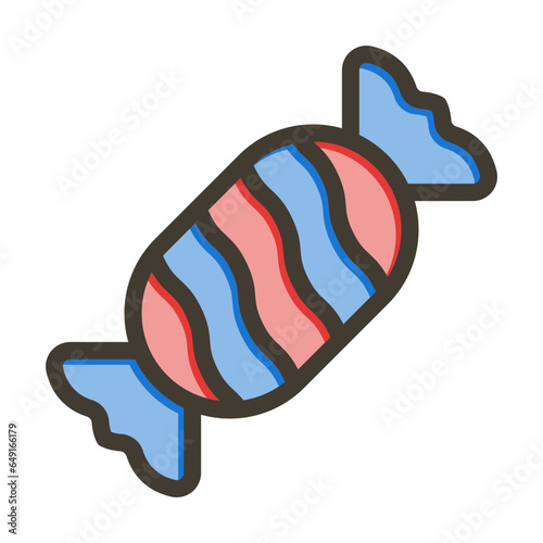 Candy Vector Thick Line Filled Colors Icon Design