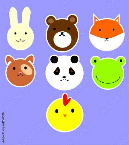 set of funny animals