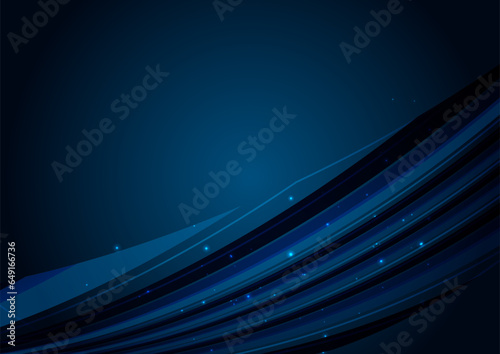 ダークな青の抽象ウェーブ背景