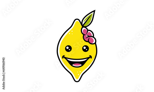 Cute Smart Lemon Vector Art