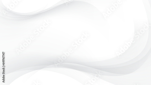 Modern abstract silver white wave shape and elegant geometric curve design on white background. Geometric pattern for banner presentation. Vector illustration. EPS10.