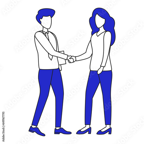 Characters shaking hands