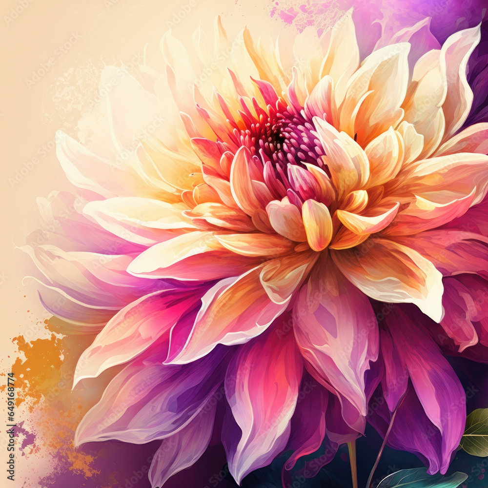 Beautiful dahlia flower, spectacular flower background