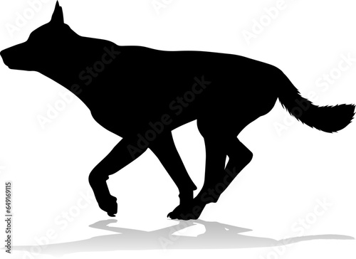 A detailed animal silhouette of a pet dog photo