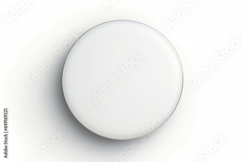 Mockup of button pin blank white isolated on white background