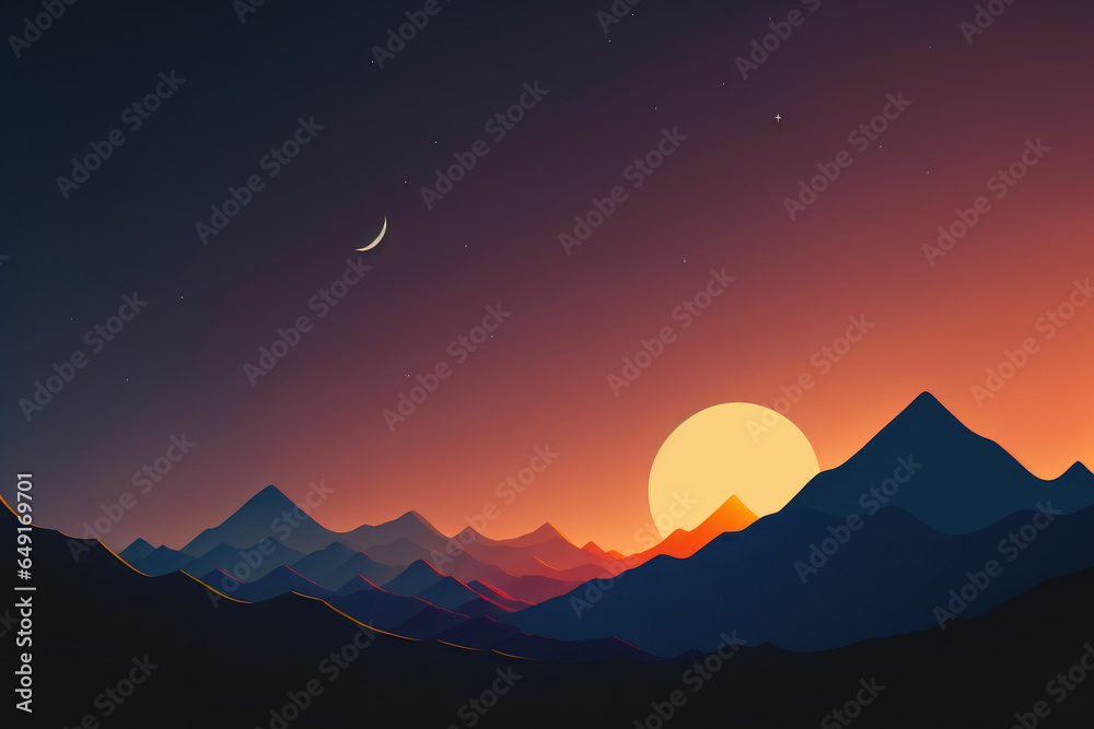 Abstract minimalist landscape background