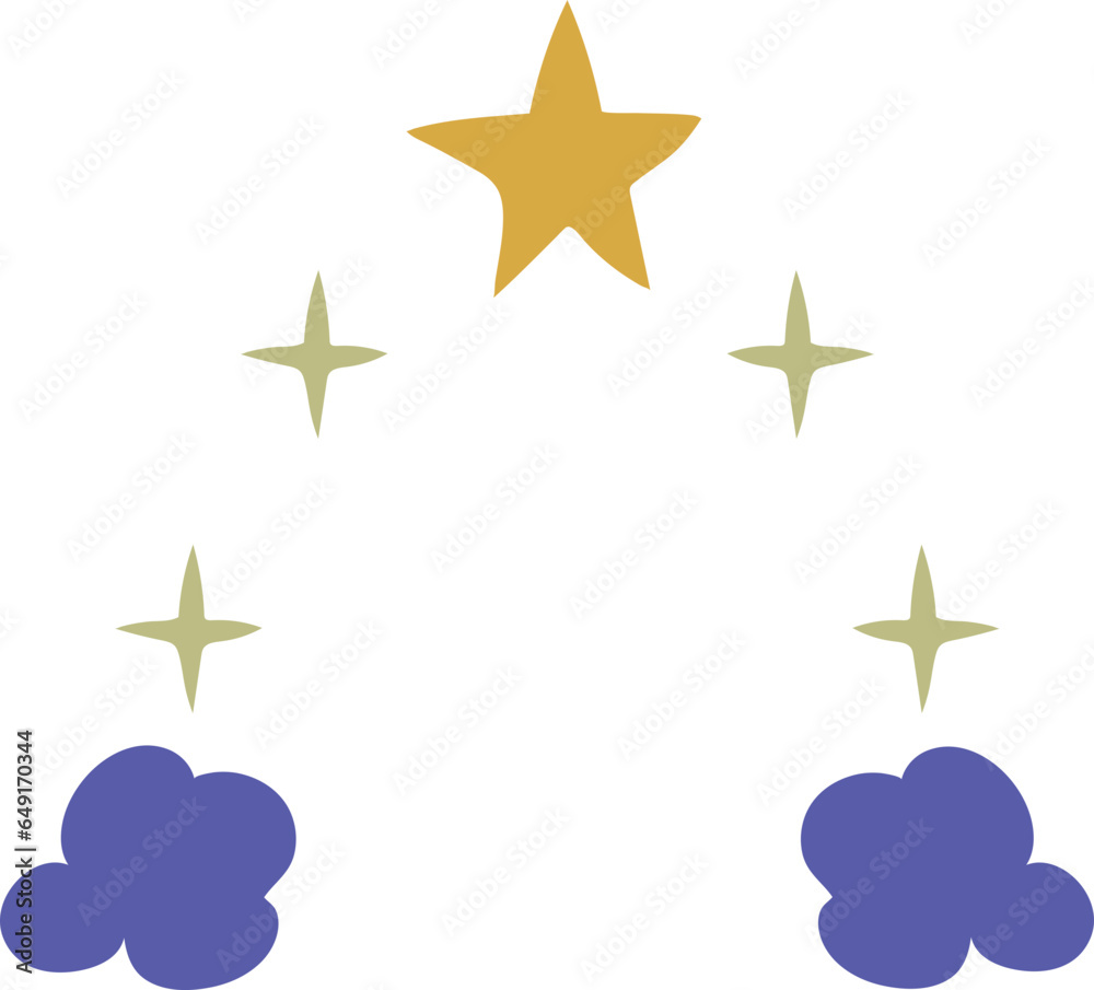 Obraz premium five stars with cloud isolated