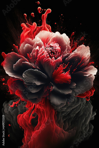 Dark red magnolia flower, garden decorative background