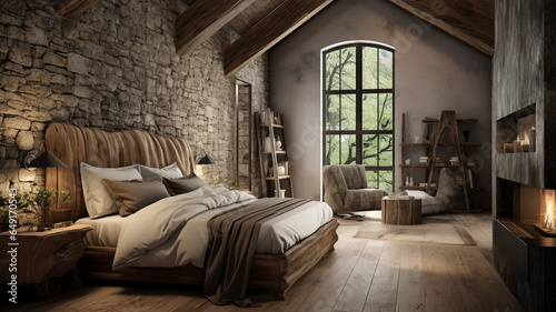 Rustic interior design of modern bedroom © Brian