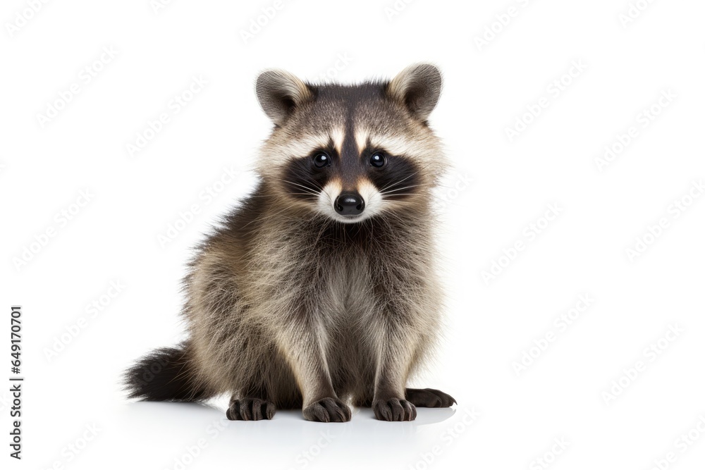 racoon on white