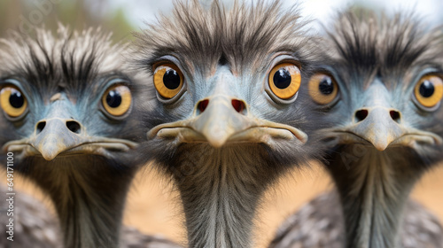 Group of Emu birds in the wild © Veniamin Kraskov
