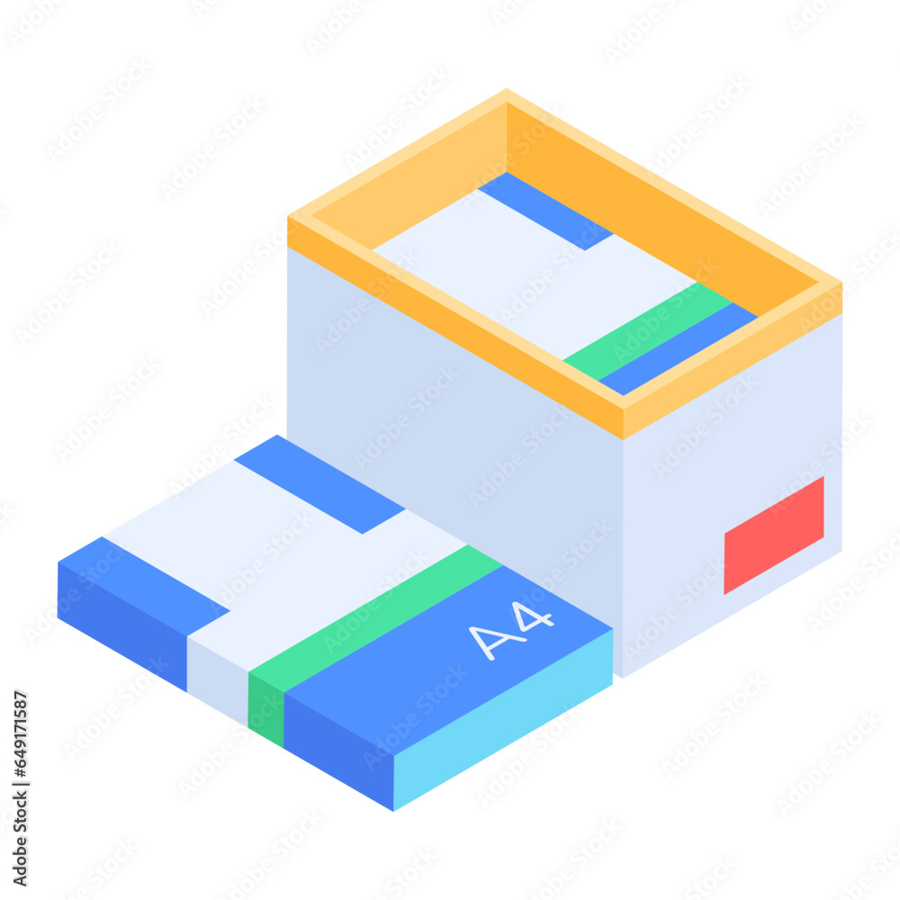 Easy to use school notebooks isometric icon Easy to use school notebooks isometric icon
