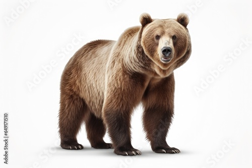 grizzly bear on white