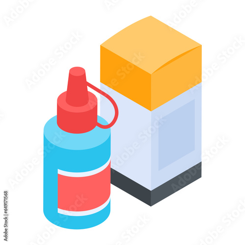 Trendy adhesive liquid isometric icon 